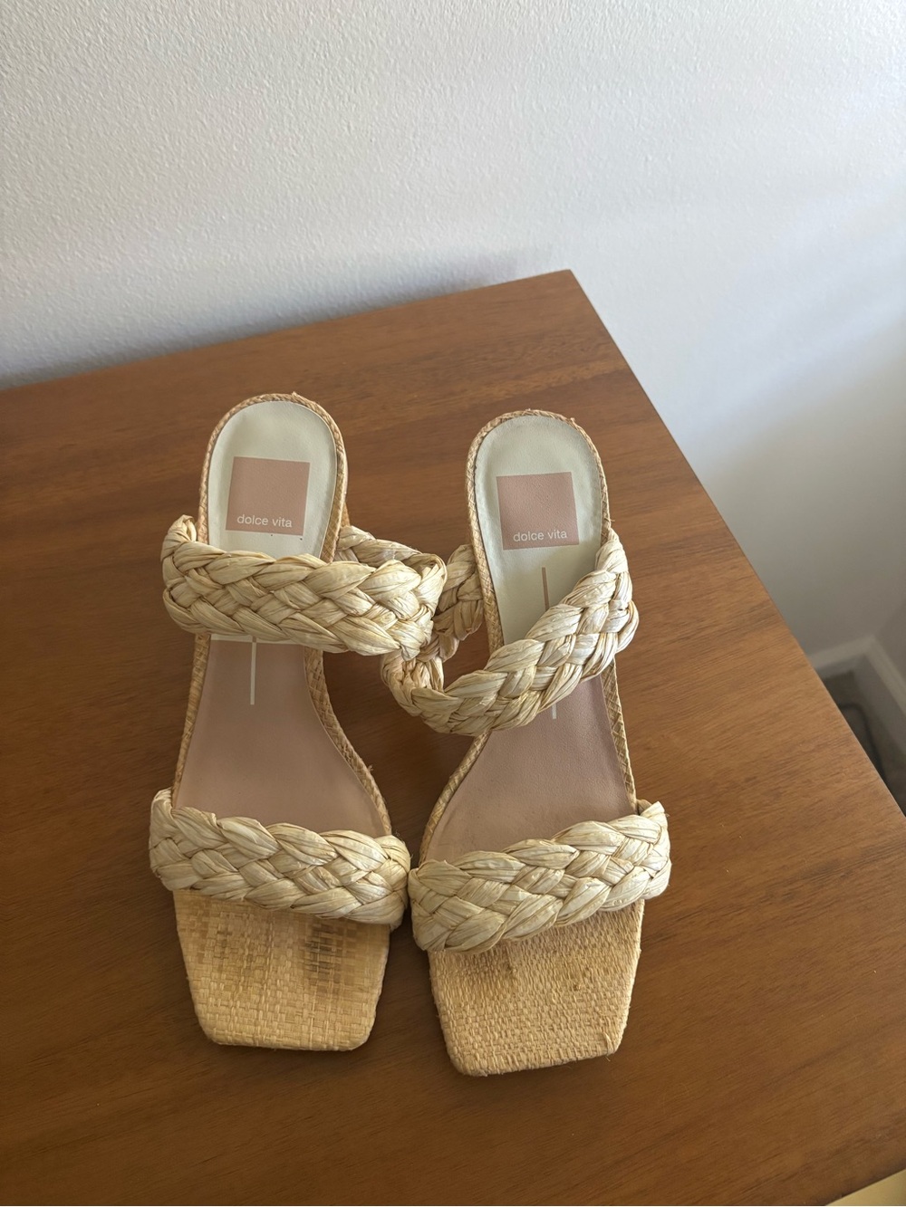 Dolce Vita Braided Double-Strap Slide Sandals — Cream